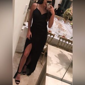 Windsor Black Maxi Slip Dress Spaghetti Strap